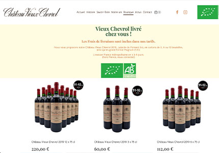 Creation de site ecommerce : Chateau Vieux Chevrol